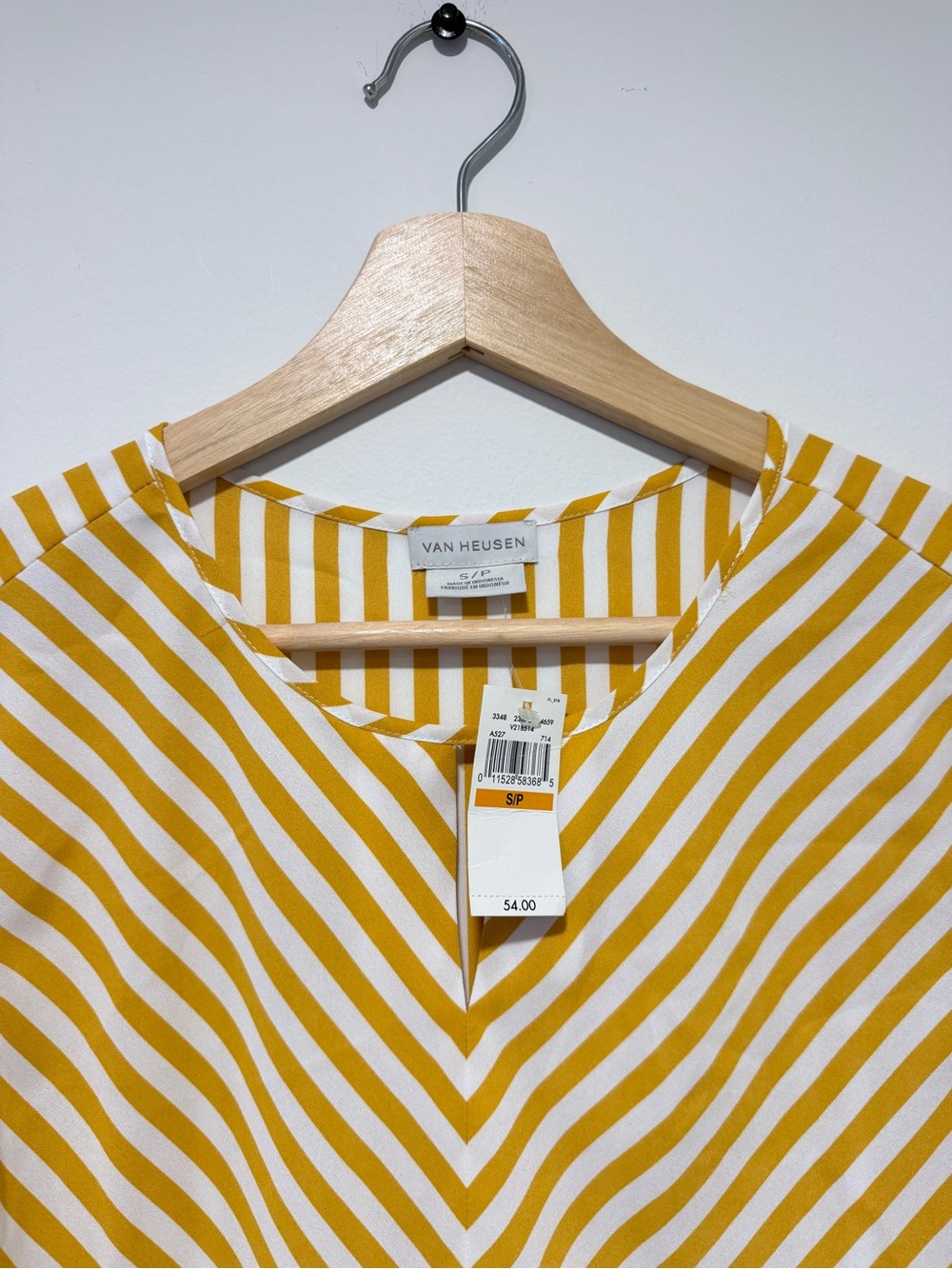 Van Heusen Yellow and White Striped V-Neck Tunic